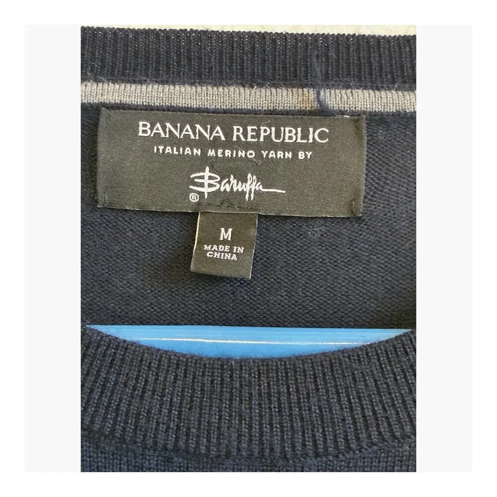 Banana Republic Baruffa Italian Merino Wool Sweater Men M Old Money Quiet Luxury